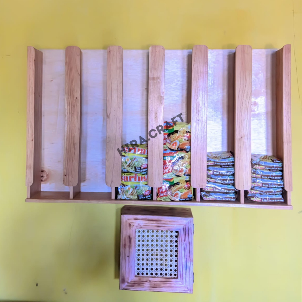 Jual Rak Indomie Kayu / Display Mie Instan / Display Warmindo Minimalis ...
