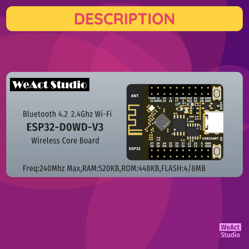 Jual WEACT STUDIO ESP32-D0WD-V3 CORE BOARD SMALL SYSTEM BOARD WIFI ...