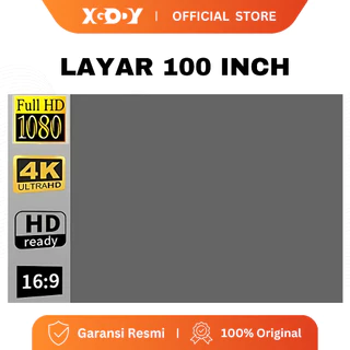 XGODY Layar Proyektor Portabel 100 Inch 16:9 – Gray Anti-Glare (Hanya Layar)