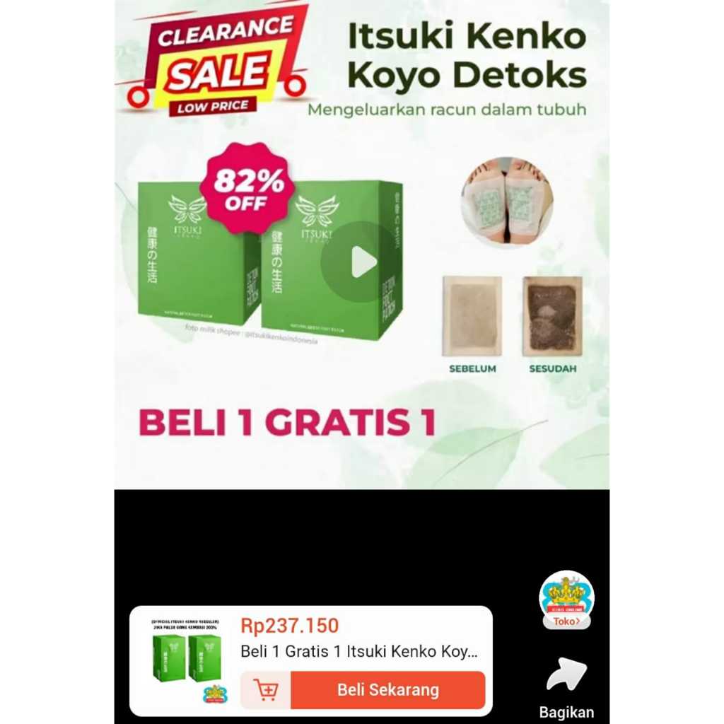 CUCI GUDANG BELI 1 GRATIS 1 - Itsuki Kenko Koyo Kaki Detox Herbal Jepang Pereda Nyeri Penyerap Racun Diabetes
