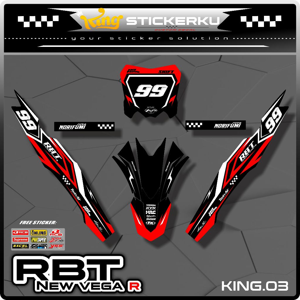Jual Striping Rbt Motor NEW VEGA R Motor Bebek Modif Supermoto Yz Crf ...