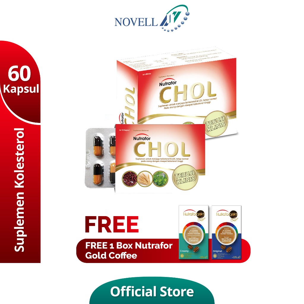 Jual Nutrafor Chol 60 Kapsul Free 1 Box Nutrafor Gold Coffee Tinggi ...