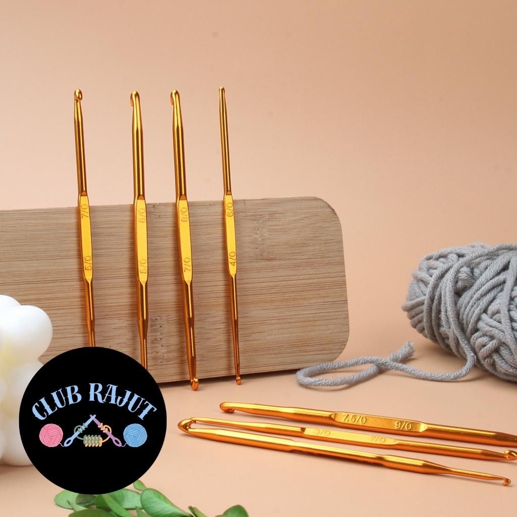 Jual Club Rajut- Hakpen Gold Dua Sisi Kepala Dua Ukuran / Alat Rajut ...