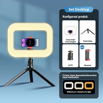GMETAL 14inch Ringlight Lampu Video Light Fotografi Lampu Pengisi Lighting Konten 3 Warna