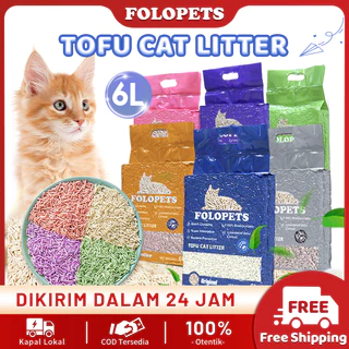 FOLOPETS Tofu Cat Litter Pasir Gumpal Kucing 6 Litter