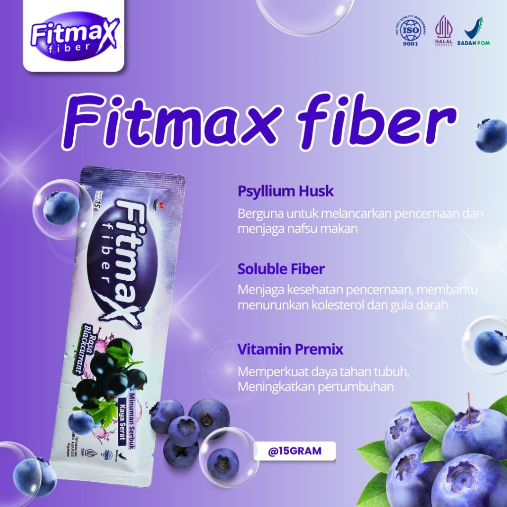 Jual Fitmax Fiber Drink Rasa Blackcurrant Sachet 15gram | Shopee Indonesia