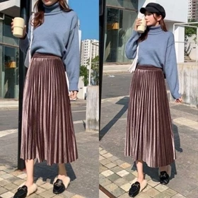 Rok Plisket Bludru 7 8 Premium Import