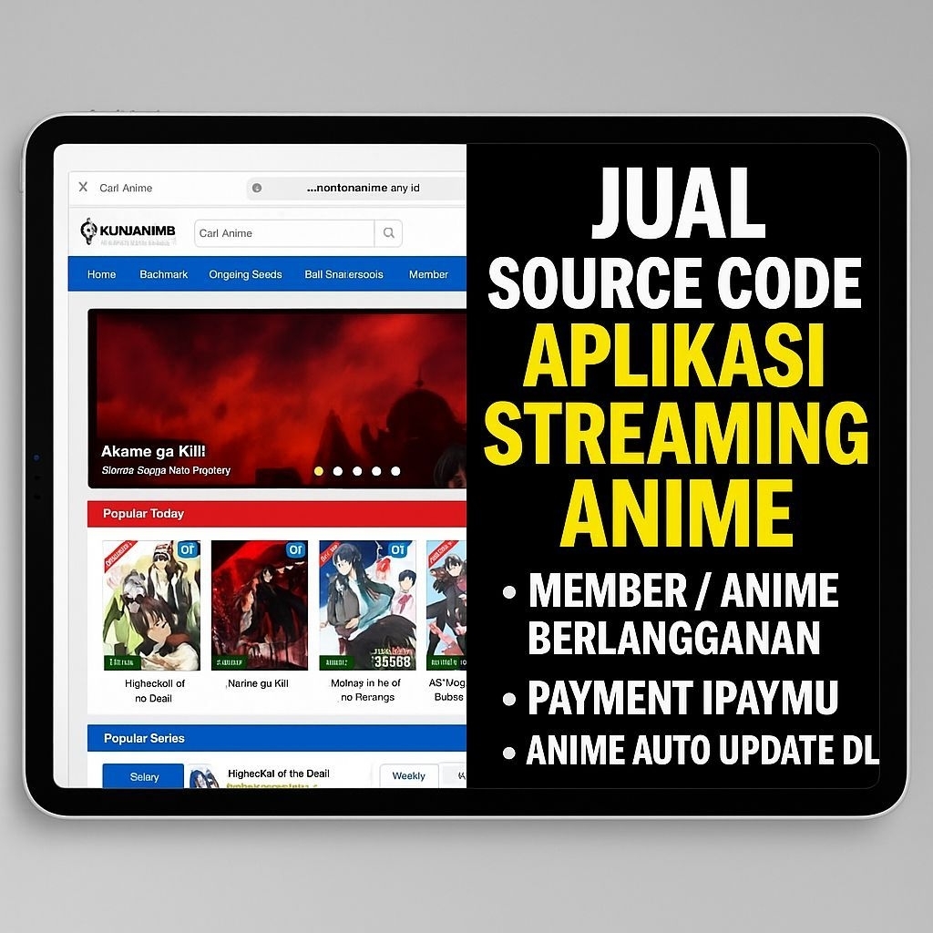 Source Code Website Streaming Anime Keren! Auto Update + iPaymu + OTP + Admin Panel Lengkap!