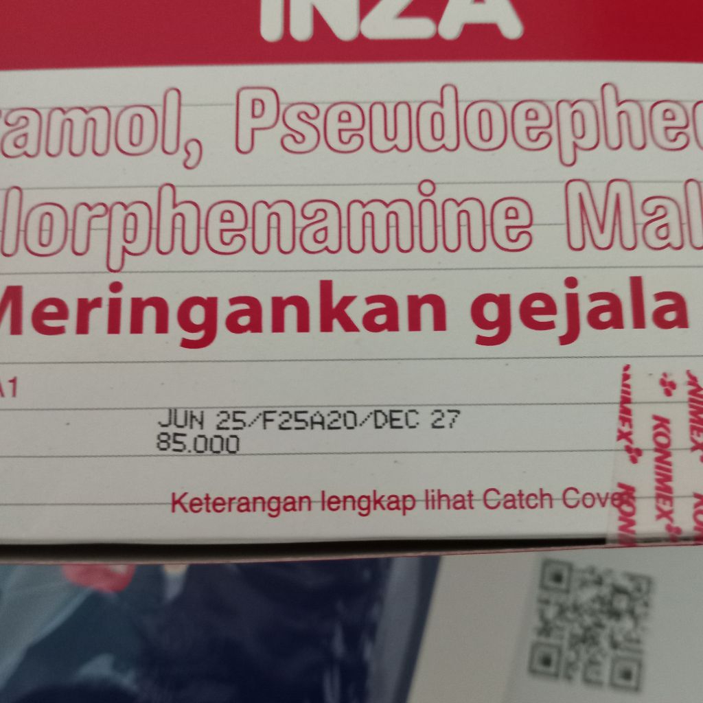 Jual Inza 1 Box isi 25 Strip / Inza Meringankan Gejala Flu / Ultraflu 1 ...