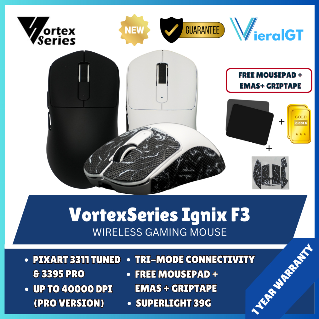 Jual VortexSeries Vortex Ignix F3 / Ignix F3 Pro Mouse Gaming Wireless ...