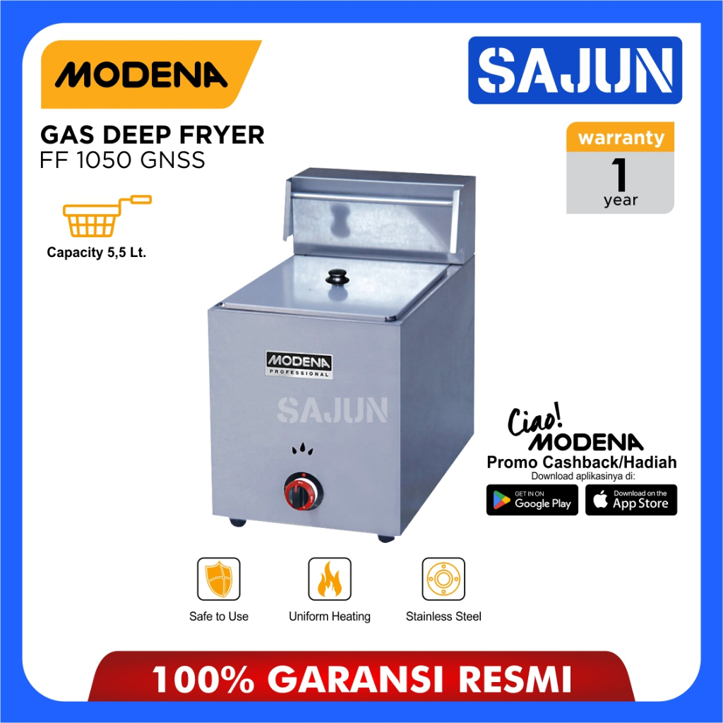 Jual Modena Deep Fryer Gas - Penggorengan Gas - FF 1050 GNSS | Shopee ...