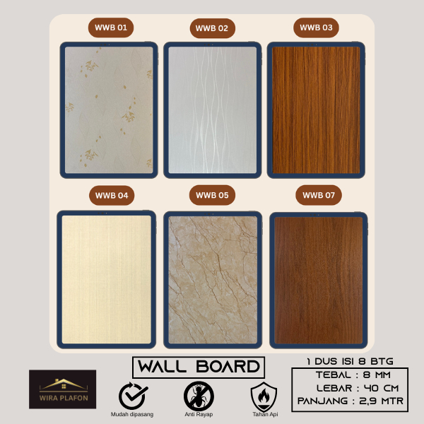 Jual Wira Plafon PVC - WALLBOARD PVC / Wall Panel PVC / Dekorasi ...