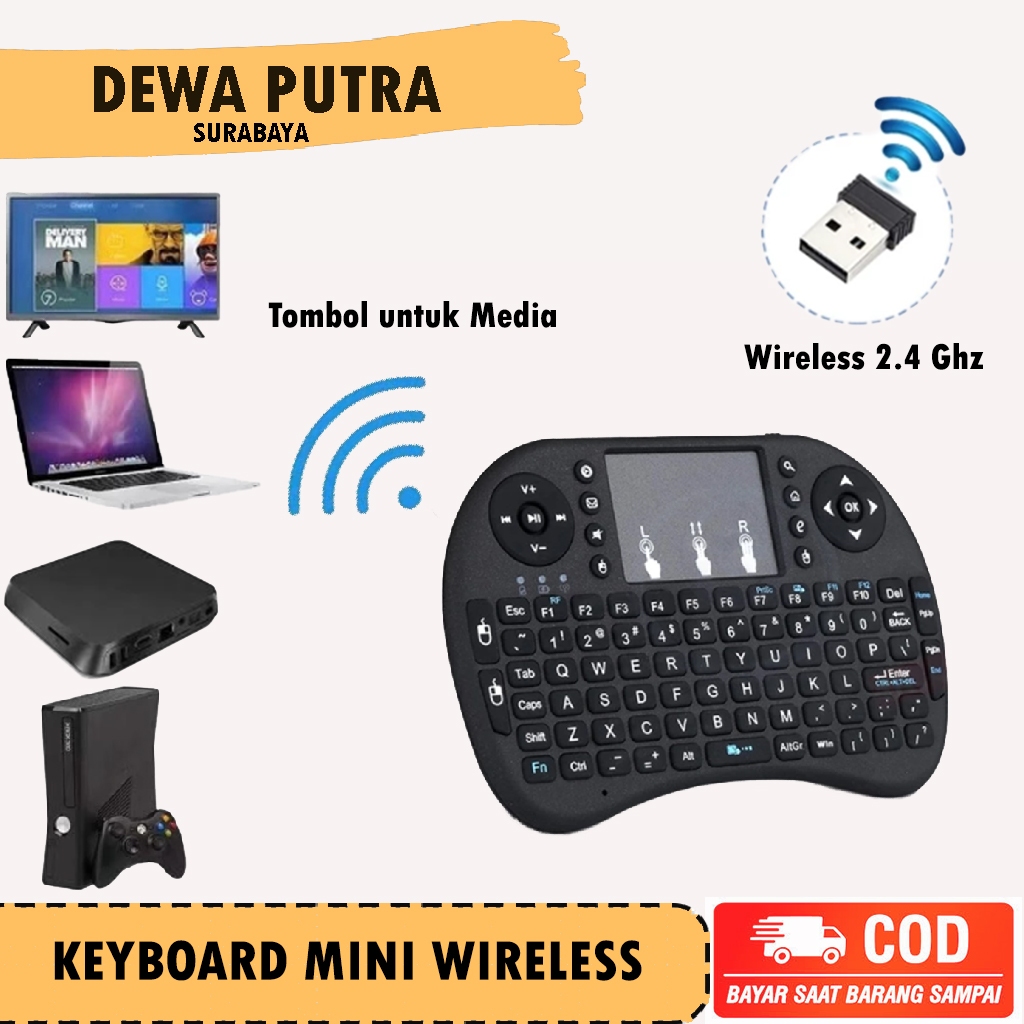 Jual Keyboard Mini Wireless i8 TouchPad / Mini Keyboard Wireless ...