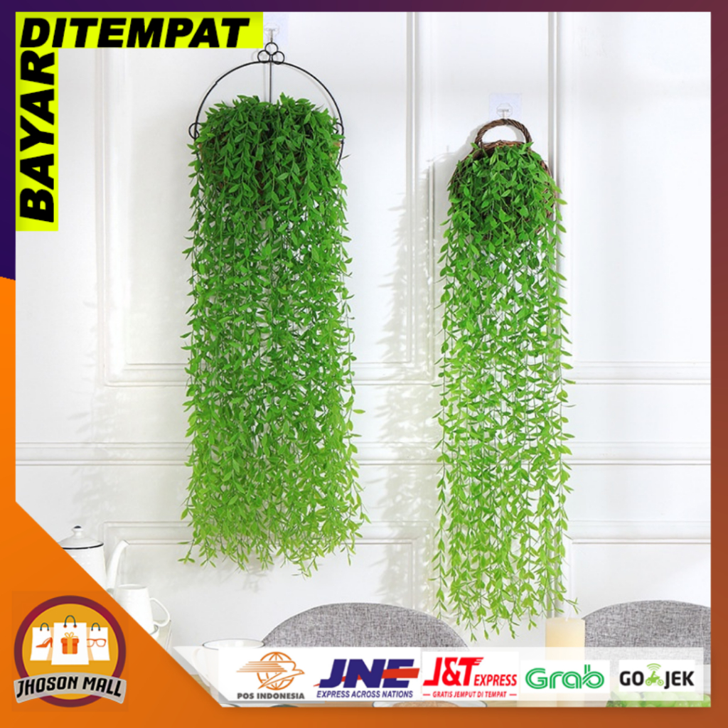 JM Daun Juntai Plastik Tanaman Hias Rambat Lee Kwan Yeu Tanaman Plastik Artificial Dekorasi Import PBP55