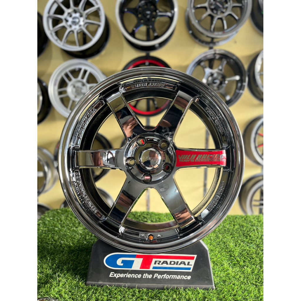 Jual velg te37 SL r18 black chrome pcd 5x114 lebar 8,5 kondisi baru ...