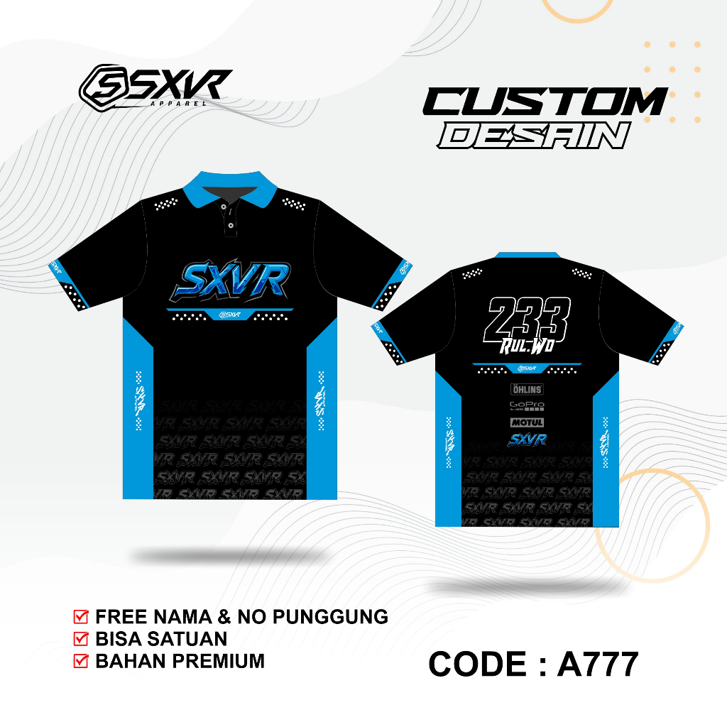 Jual jersey racing custom berkerah (bisa custom desain) | Shopee Indonesia