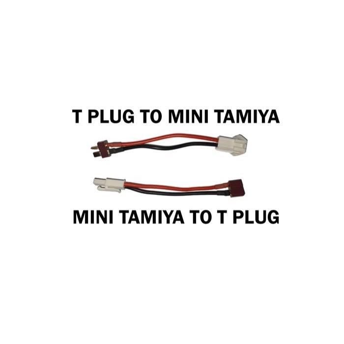 Juego De 2 Cables Adaptadores Mini Tamiya A T-Dean (T-Plug), Macho Y Hembra, Con Cable De 14 AWG De 5 Cm, Carcasa De Nailon Resistente A Altas Temperaturas (200°C) Para Modelismo