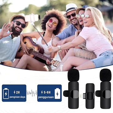 Microphone Mic Clip On Lavalier Youtuber Wireless Usb Mikrofon Nirkabel Portable Wireless USB