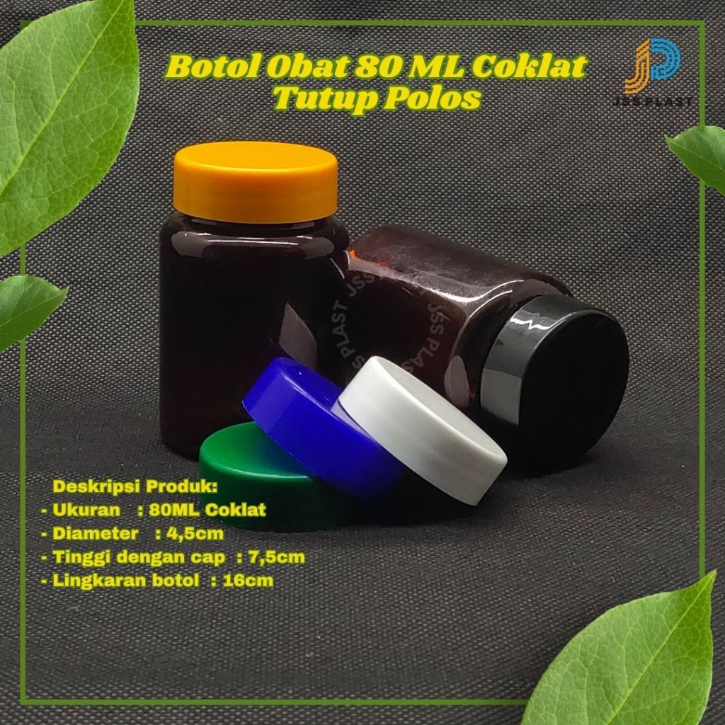 Jual Botol Obat/Kapsul 80ML Coklat Tutup Orange Polos | Shopee Indonesia