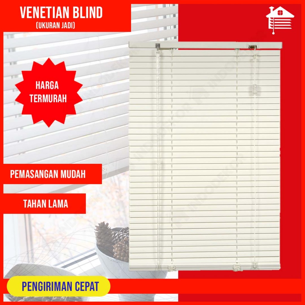 Venetian Blind Aluminium Ukuran Jadi - Tirai Gulung Jendela Aesthetic