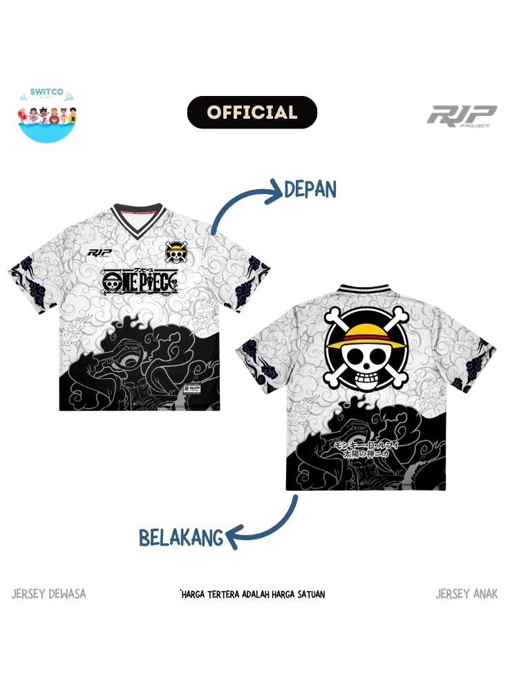 Gaya anak dengan jersey One Piece