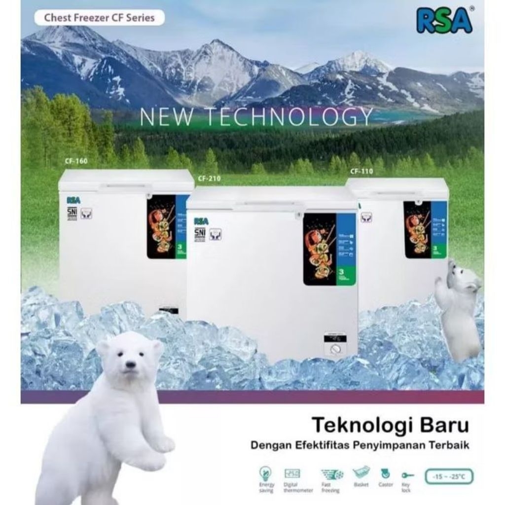 Jual CHEST FREEZER BOX RSA 100 LITER CF110 CHEST FREEZER 100L CF-110 ...