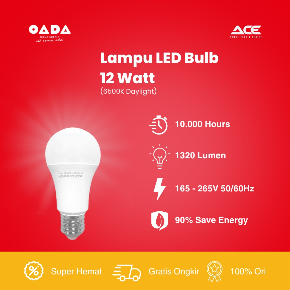 Jual ACE Lampu Bohlam LED Bulb 12W | Shopee Indonesia