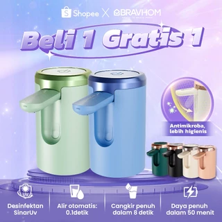 BRAVHOM Pompa Galon Dispenser Galon Bawah Lipat Desinfektan SinarUv 50 Menit Pengisian Cepat BL-WD02