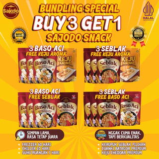 BELI 3 GRATIS 1 (Seblak, Boci,Keju Aroma, Keripik Kaca) - Sajodo Snack & Food