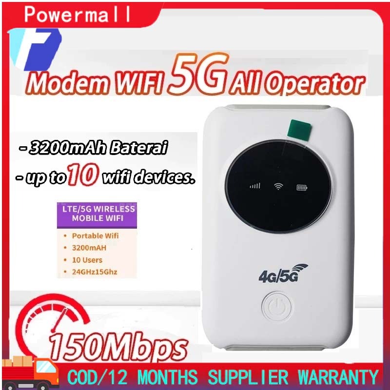 COD H808+ Modem Wifi 4G All Operator Wifi Portable 3G/4G All Operator 3200mAh Battery 150Mbps 3G/4G Support ALL TELCO Router