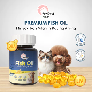 Pawsitive vibes Minyak Ikan Vitamin Kucing Anjing Fish Liver Oil 150 Kapsul