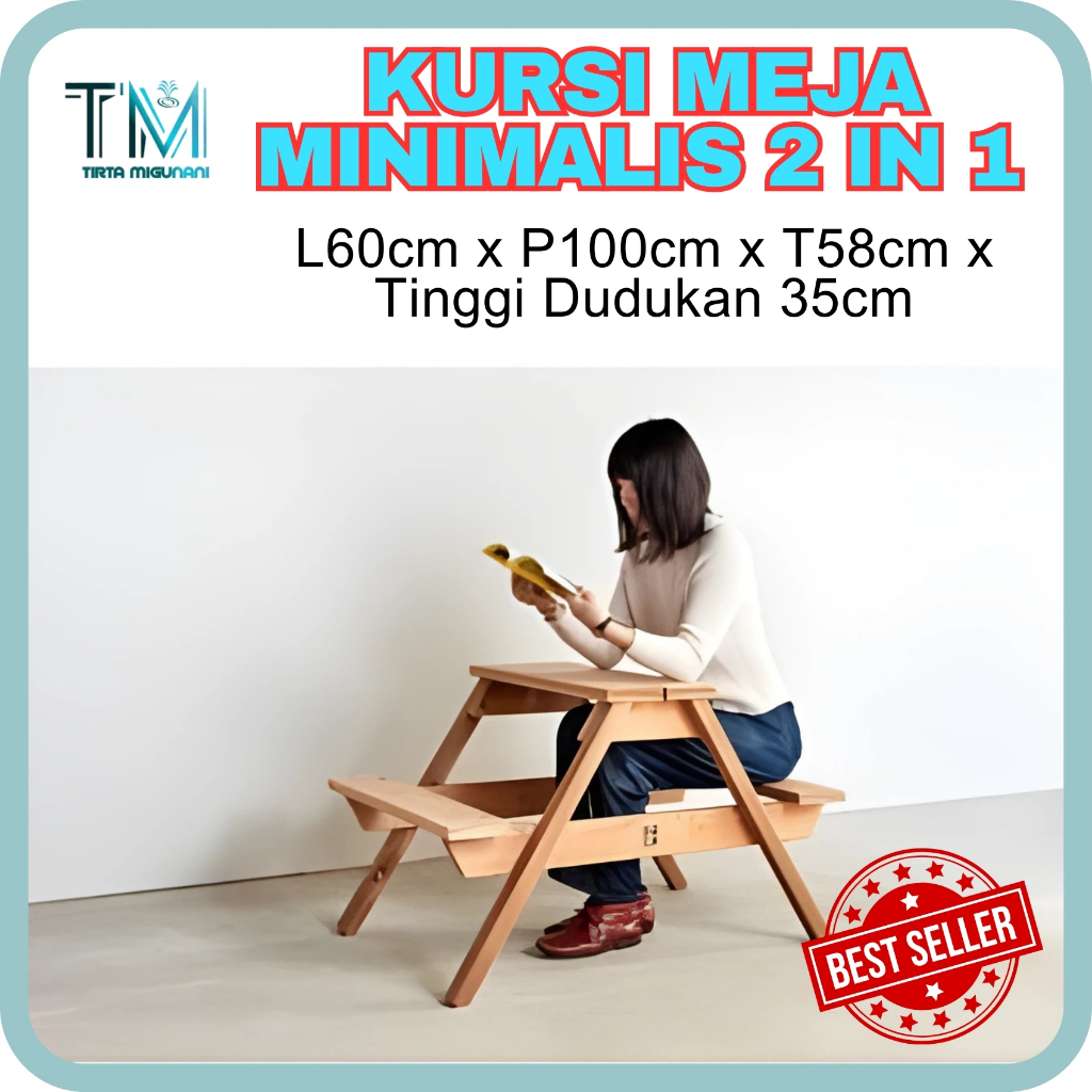 Jual Kursi Meja Minimalis 2 in 1 / Meja Kombinasi Kursi Dapat Disusun ...