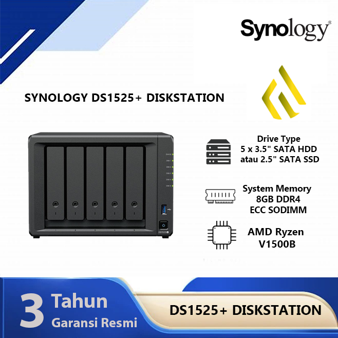 Jual Synology DS1525+ DiskStation 5-BAY NAS Server Storage Cloud DS ...