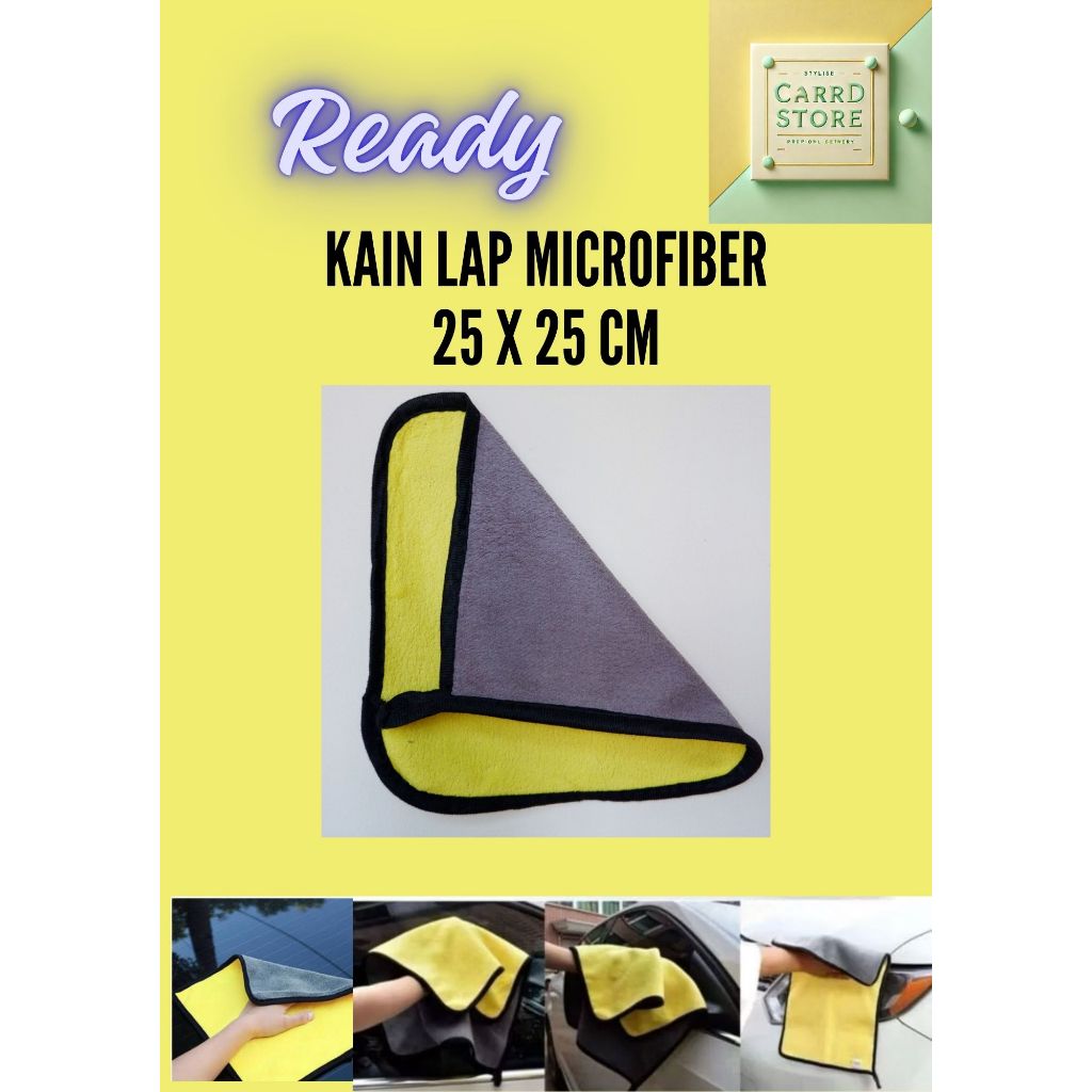Jual Kain Lap Microfiber Kuning Abu Lap Serba Guna Premium 2 Sisi Bulu ...
