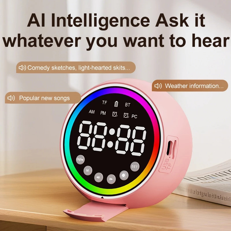 Jual Speaker Bluetooth Jam LED Smart Multi-function Alarm Clock RGB ...