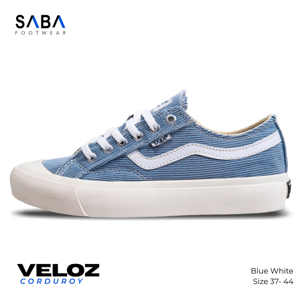 Jual SABA Veloz Corduroy Blue White - Sepatu Sneakers Casual Pria ...