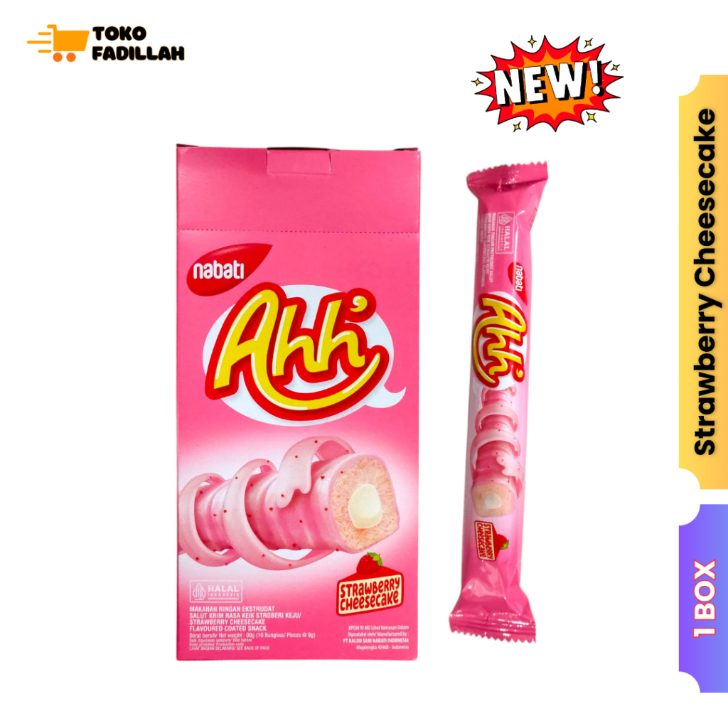 Jual Nabati Richeese Ahh Strawberry Cheesecake Box isi 10 pcs | Shopee ...
