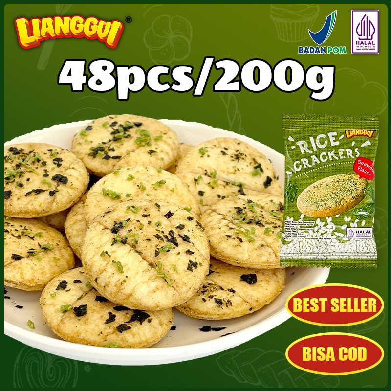 Jual LIANGGUI Nori Rice Crackers Cemilan Renyah Rasa Rumput Laut Snack ...