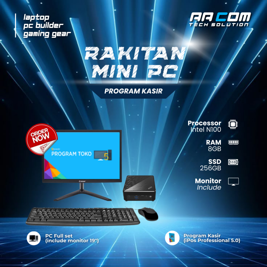 Jual KOMPUTER KASIR PAKET MINI PC RAKITAN CPU INTEL N100 RAM 8GB SSD ...