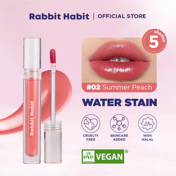 Rabbit Habit Lip Tint Water Stain Long Lasting Hydrating Lip Gloss Tahan Lama Dan EVE Vegan