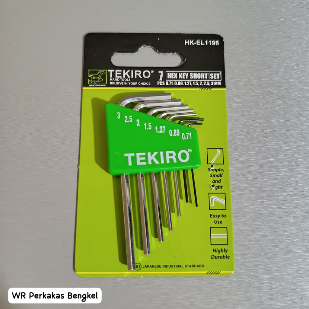 Jual TEKIRO Kunci L Set Elektronik 7pcs - Kunci L Hey Key Short - Alat ...