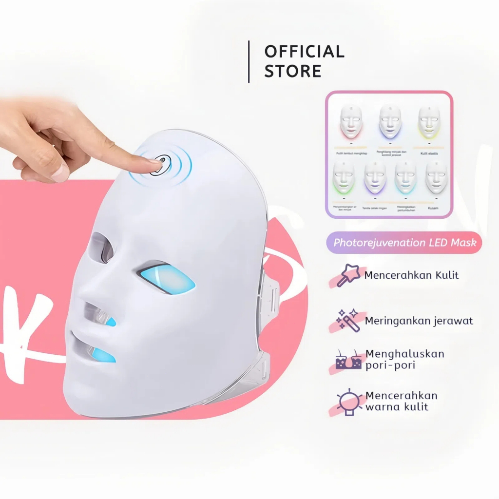 Jual Masker LED PDT Light 7 Warna Led Mask Photon Therapy Alat ...