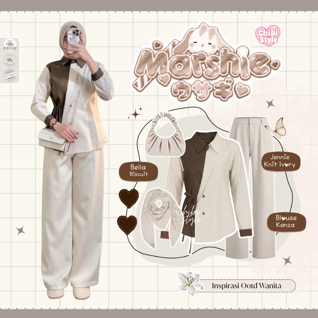 Oneset Wanita Kekinian Ootd Korean Bella Kanza