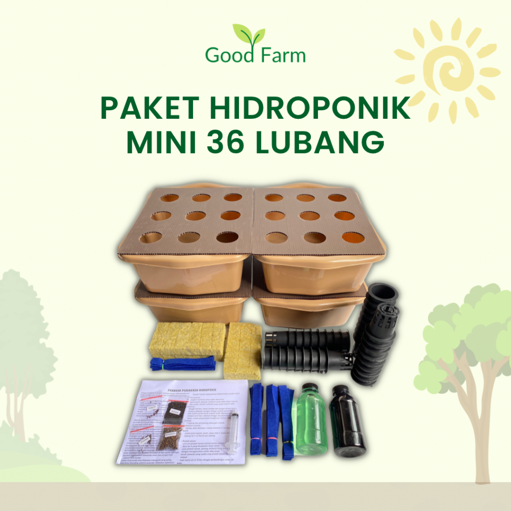 GoodFarm - Paket Hidroponik Lengkap 36 Lubang 4 Bak SL