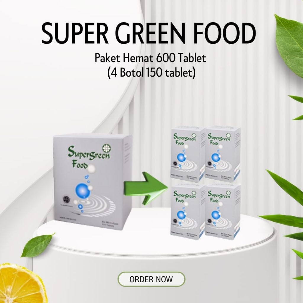 Jual Super Green Food – Suplemen 600 Tablet Spirulina Chlorella | 15 ...