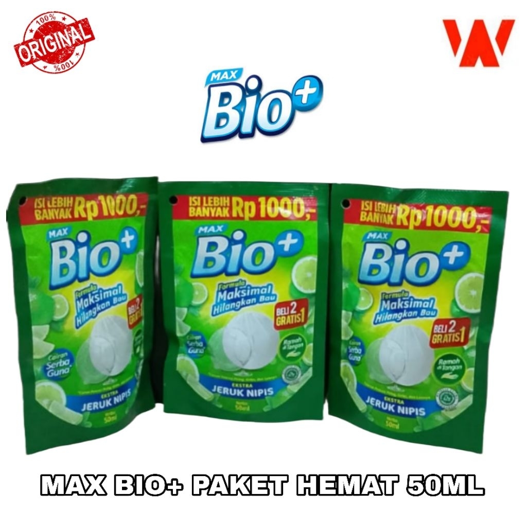 Jual [PROMO] Max Bio+ Dish wash kemasan hemat 3x50ml pencuci piring ...