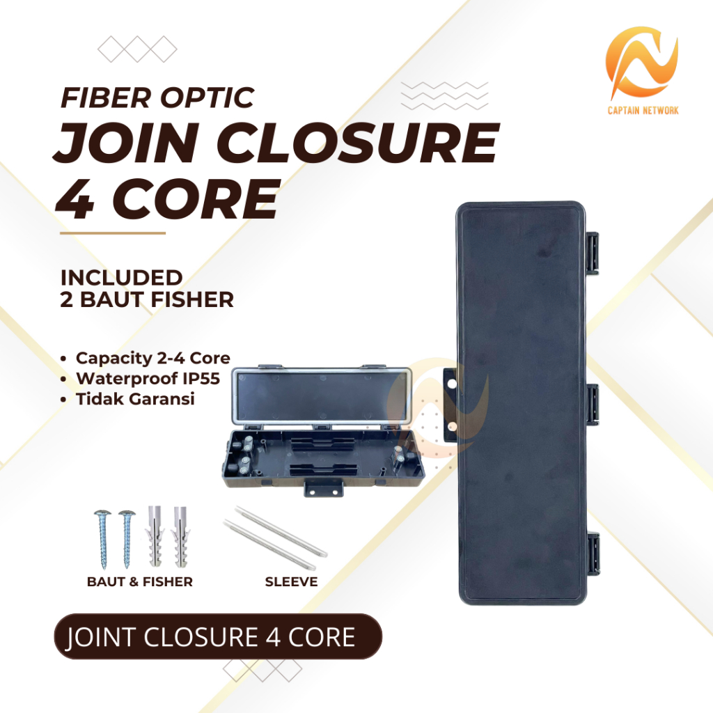 Jual Fiber Optic Mini Joint Closure 4 Core Hitam | 4C Joint closure FO ...