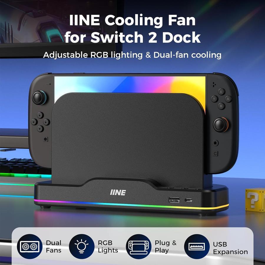 Jual IINE Cooling Fan for Nintendo Switch 2, Dual-Fan Cooling with ...