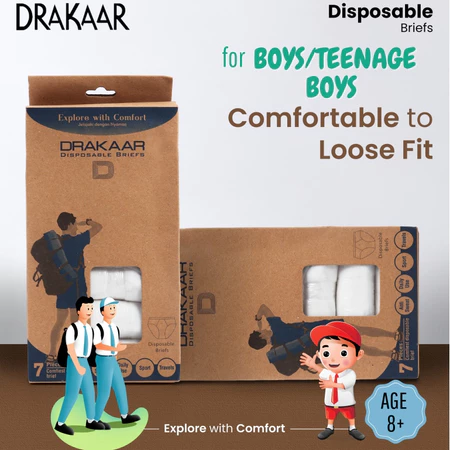7 PCS DRAKAAR DISPOSABEL UNDERWEAR ANAK LAKI LAKI REMAJA 13 15 TAHUN, CELANA DALAM SEKALI PAKAI ANAK LAKI LAKI/ANAK COWOK, CELANA DALAM KERTAS HAJI/UMROH/TRAVELLING ANAK SIZE M-XL MAX BERAT BADAN  MAX 60 KILO