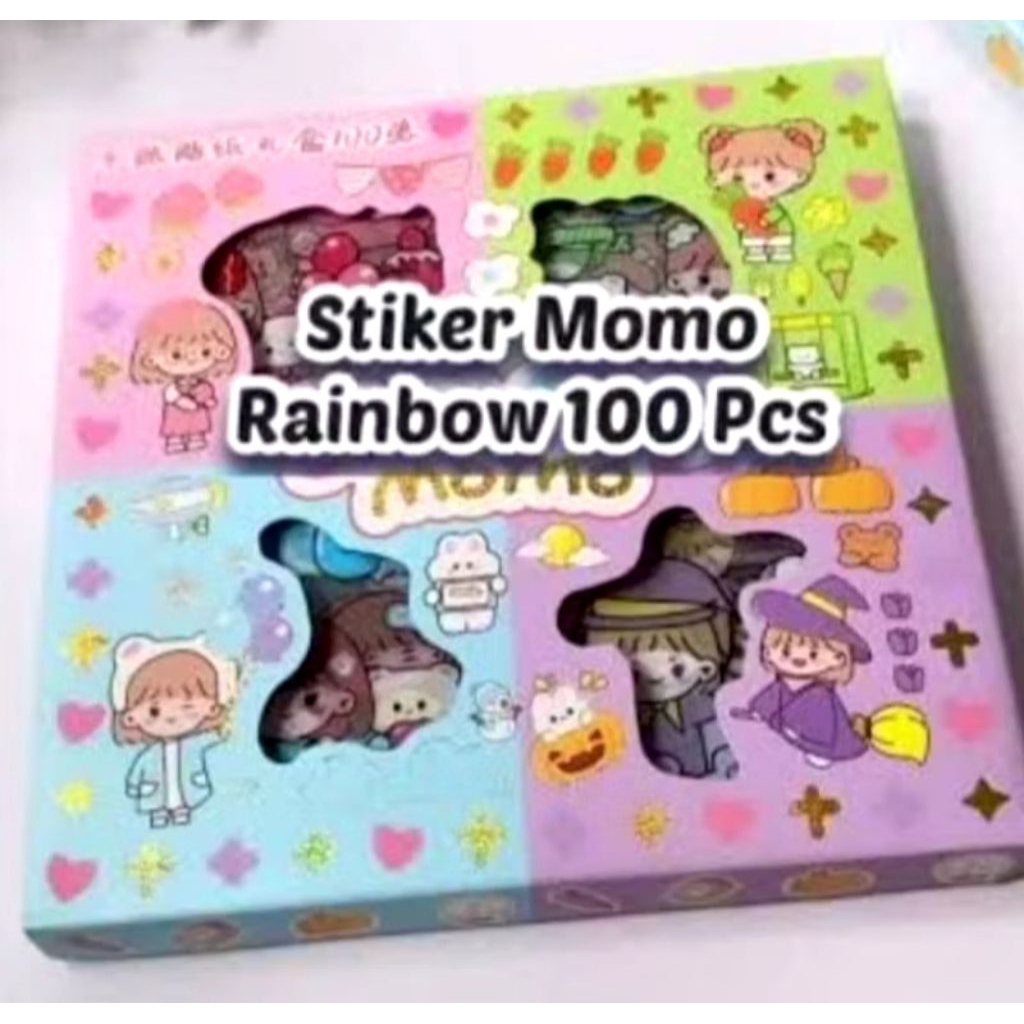 Jual stiker momo box besar isi 100pcs momo original viral pink dan mix ...